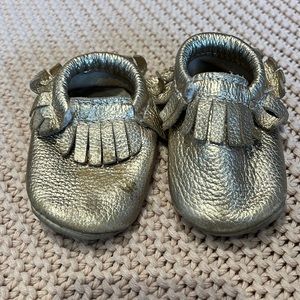 Mini Moccs / Hey Folks Gold Moccasins